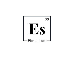 Einsteinium icon vector. 99 Es Einsteinium