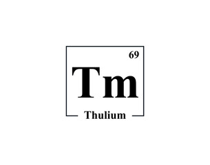 Thulium icon vector. 69 Tm Thulium