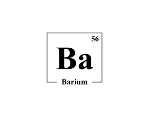 Barium icon vector. 56 Ba Barium