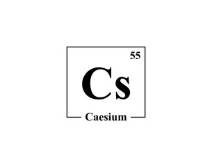 Caesium icon vector. 55 Cs Caesium