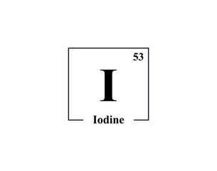 Iodine icon vector. 53 I Iodine