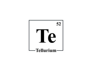 Tellurium icon vector. 52 Te Tellurium
