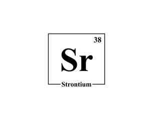Strontium icon vector. 38 Sr Strontium