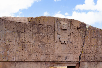 Ruinas arqueológicas de Tiwanaku ubicada La Paz, Bolivia cerca al Lago Titicaca