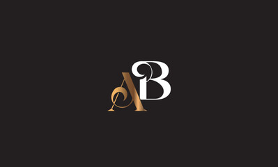 AB, BA, A, B Abstract Letters Logo Monogram