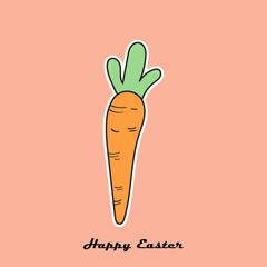 Cute Easter Carrot Doodle Element