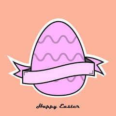 Cute Easter Egg Doodle Element