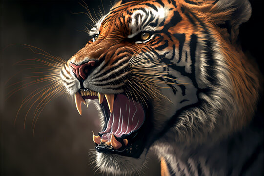 portrait of a bengal tiger generative ai illustration