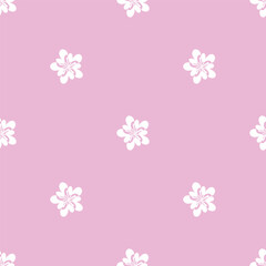 white flower seamless pattern pink background