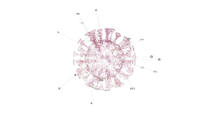 Virus Detection Interface. HUD virus analyze