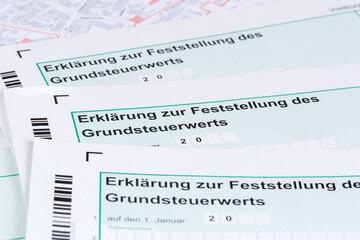 Meldebogen für die Grundsteuer Erklärung Grundsteuererklärung ans Finanzamt in Stuttgart,...