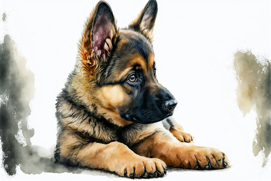 German shepherd puppy. Portrait of a german shepherd dog. generative ai. Dog portrait