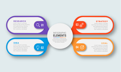 Business infographic template design icons 4 options or steps