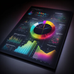 Futuristic and colorful, complex data visualization