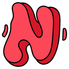 N filled outline icon
