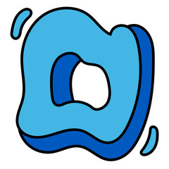 O filled outline icon