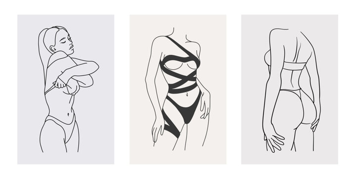 Curvy Girls 2 Fashion Illustration clipart - Light Skin & Dark