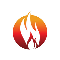 Fire logo design illustration and fire symbol