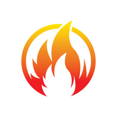 Fire logo design illustration and fire symbol