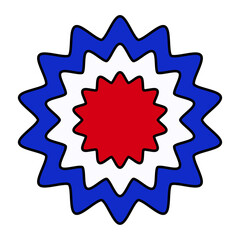 illustrazione con coccarda blu bianco rossa su sfondo trasparente