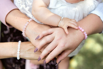 bride and groom holding hands