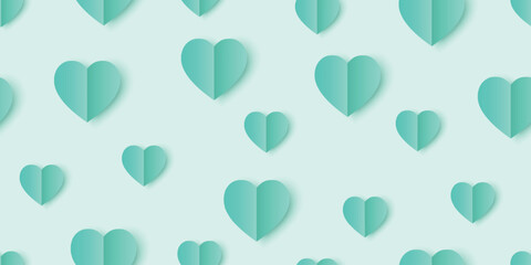 Green love Valentine heart paper texture pattern