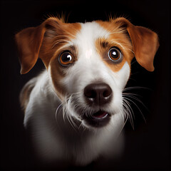 Cute funny shocked jack russell terrier