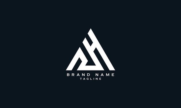 NDH, Abstract initial monogram letter alphabet logo design