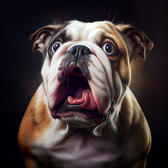 Cute funny shocked french bulldog