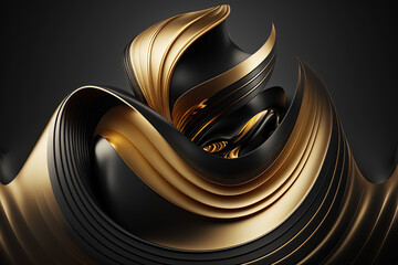 Gold and Black abstract background, wallpaper