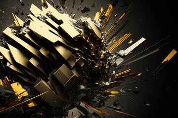 Gold and Black abstract background, wallpaper