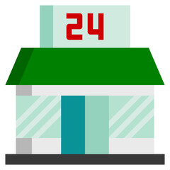 24 HOURS flat icon
