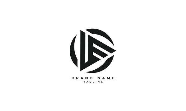 UEF, UE, UF, Abstract initial monogram letter alphabet logo design