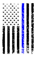 Distressed Flag Thin Blue Line