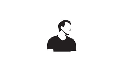 vector design of a man silhouette facing sideways, man silhouette