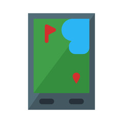 Golf gps mobile icon in flat style vector