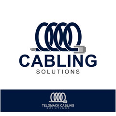 cable and network vector logo illustration