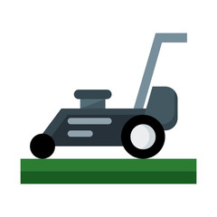 Lawn mower icon in flat style vector