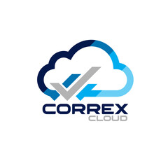 cloud technology logo with check symbol