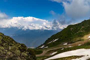 mountain landscape with clouds