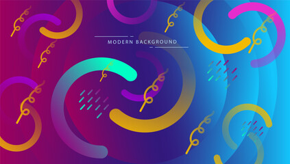 Circle abstract background with blue and yellow and line element