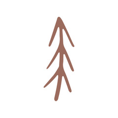 Christmas tree vector branch, holiday decoration, and winter symbols are isolated on white background.