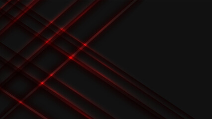 The red ligth on black abstract background. Vector illustration.