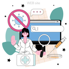 Virologist online service or platform. Scientist studies viruses