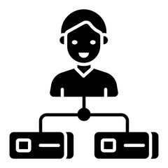 Editable design icon of user network 