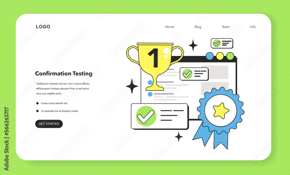 Poster confirmation testing technique web banner or landing page. software