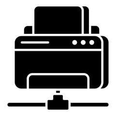 Premium download icon of network printer