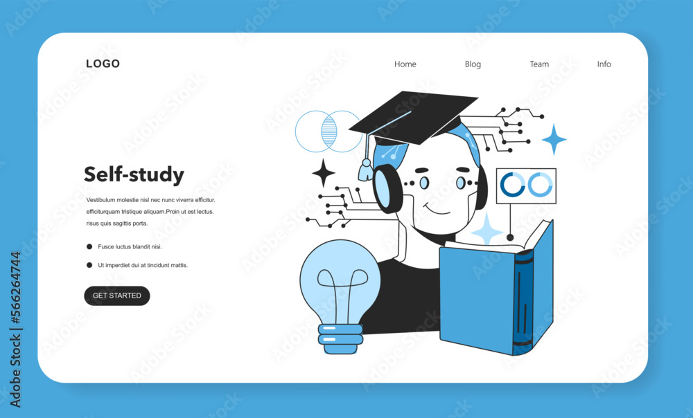 Poster self-study as an artificial neural network benefit. self-learning computing