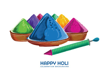 Happy holi indian spring festival of colors greeting card