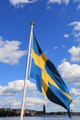 スウェーデンの国旗と空